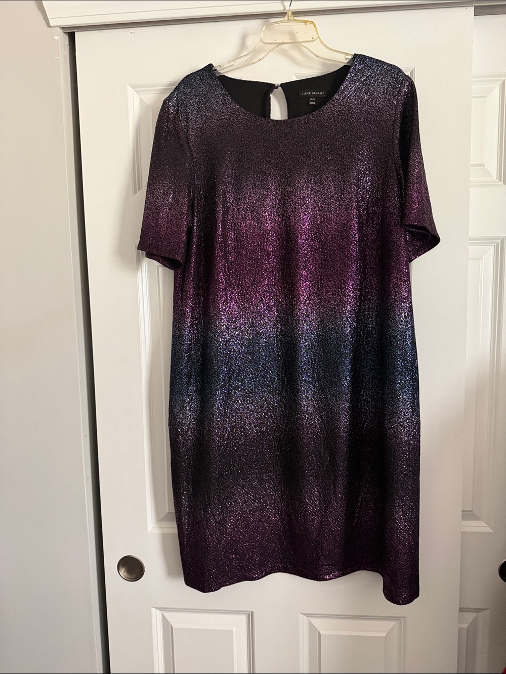 Lane Bryant Purple Ombre Shimmer Mini Dress
